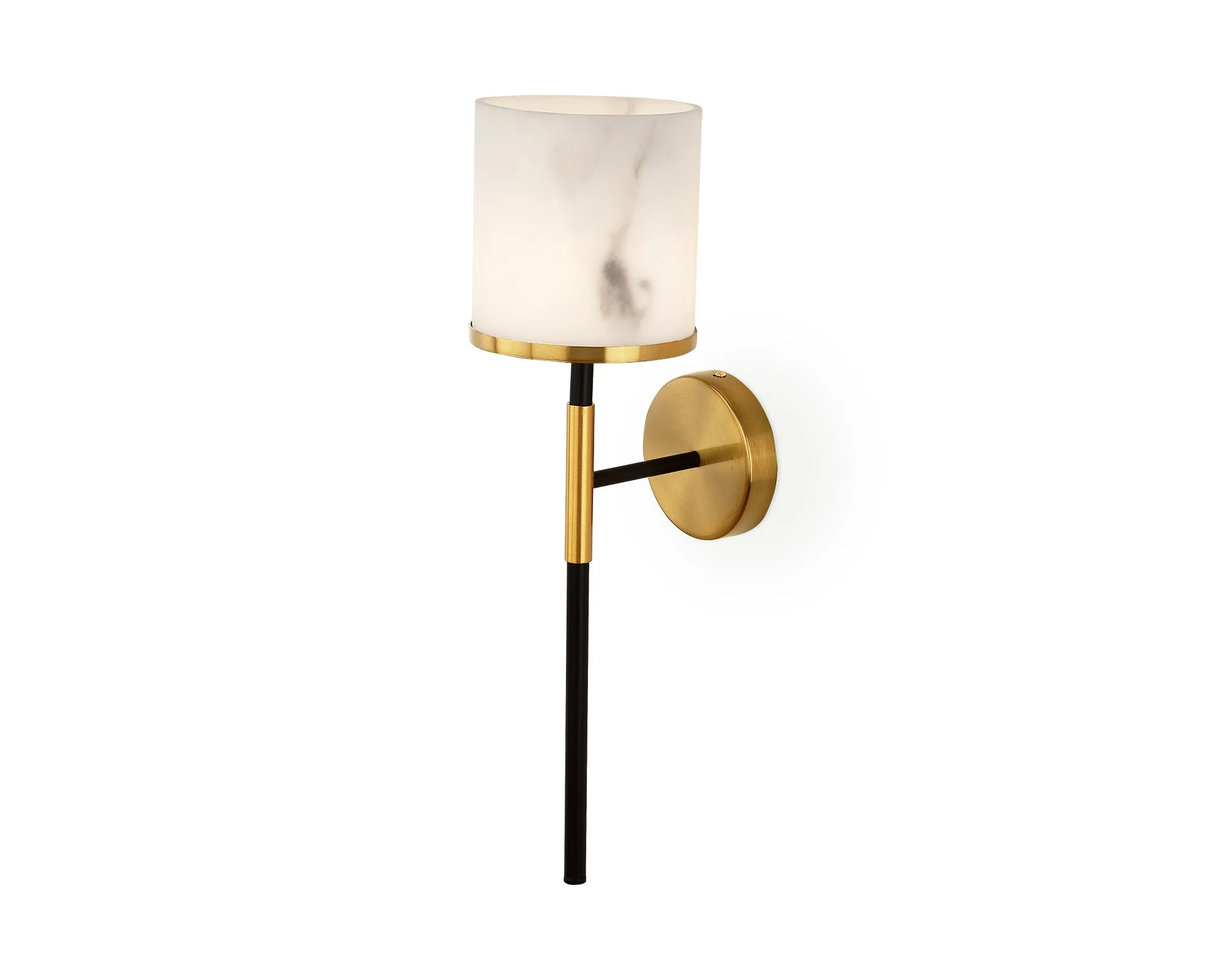 Liang & Eimil Callum Wall Light – Alabaster Effect, Brass & Black - Image 2