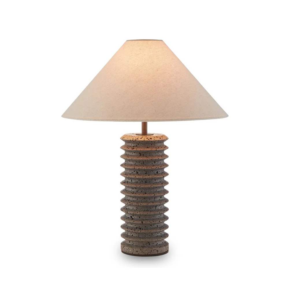 Liang & Eimil Carson Table Lamp – Black Travertine & Antique Bronze - Image 2