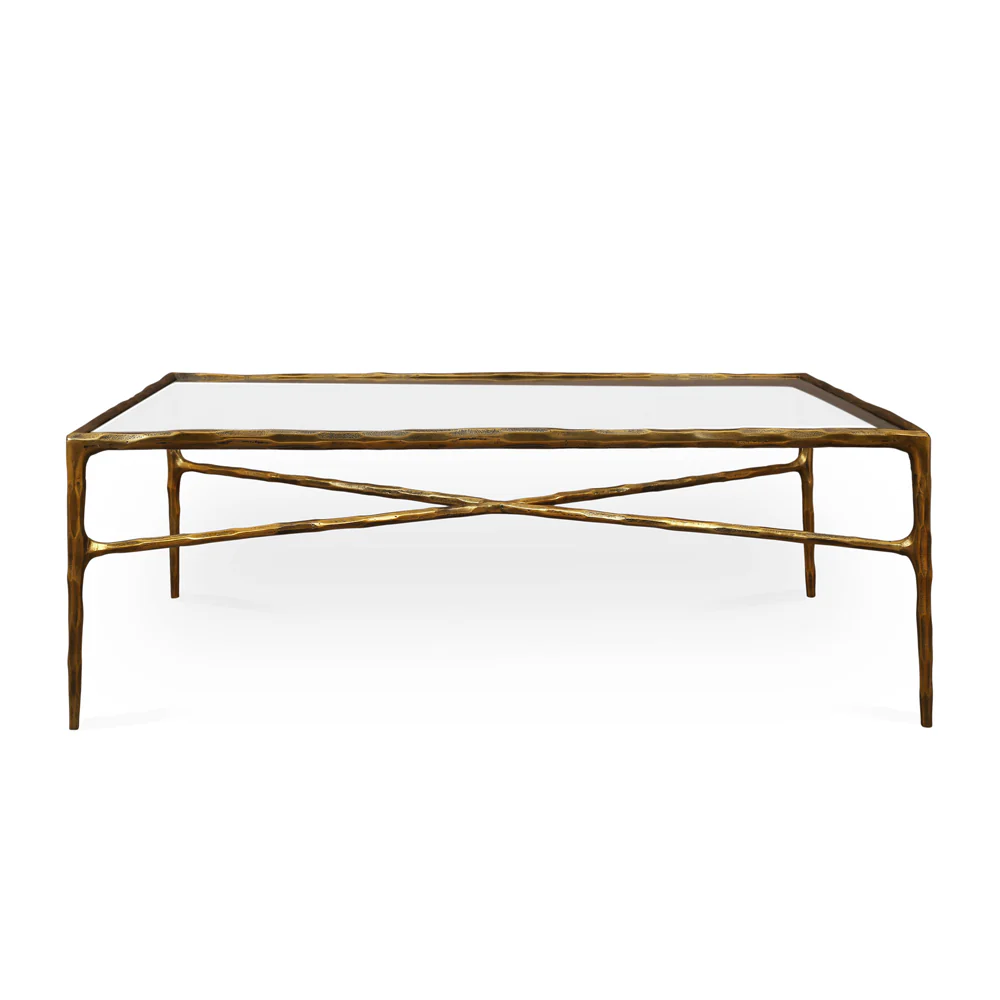 Liang & Eimil Cobra Coffee Table – Textured Antique Brass and Glass