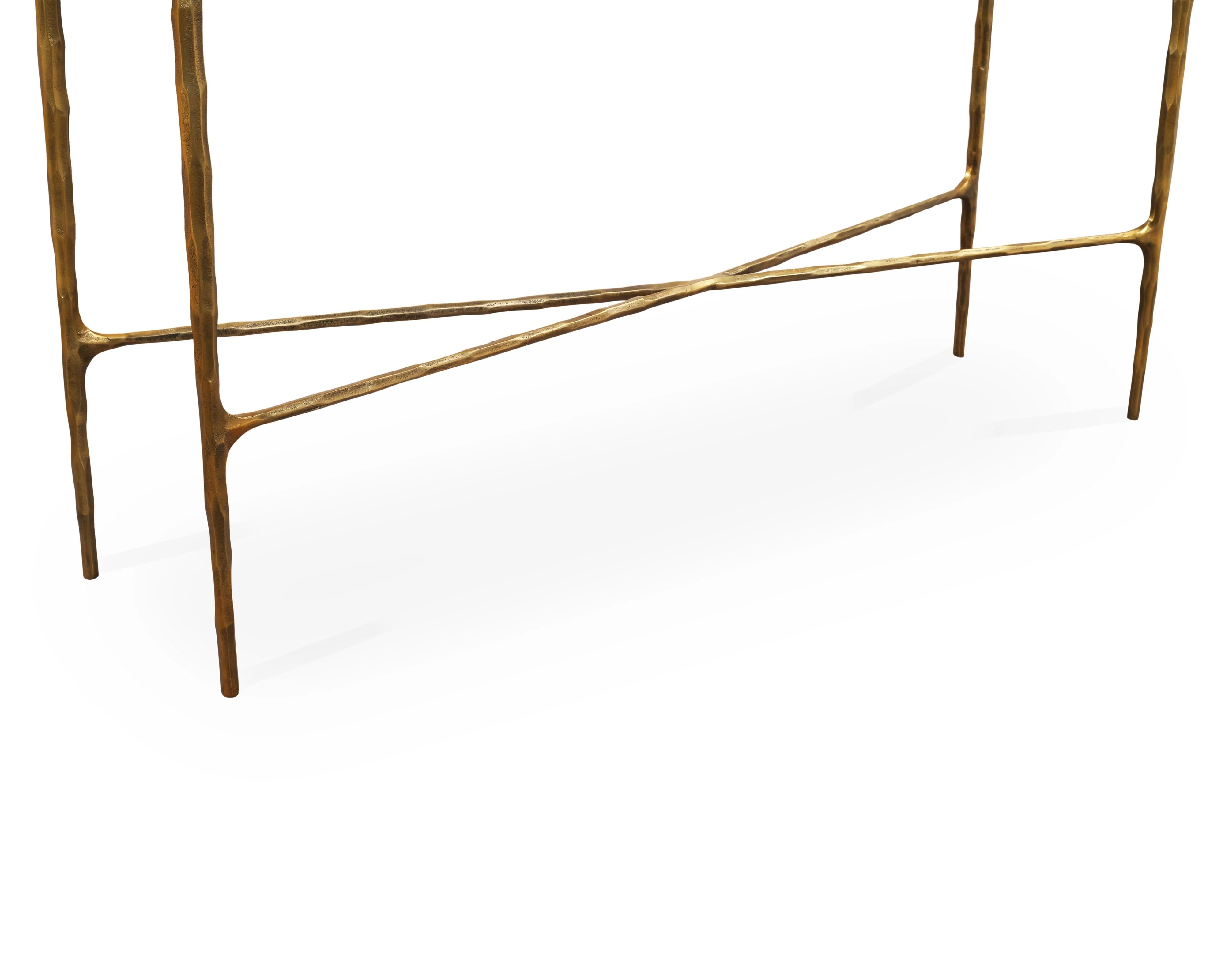 Liang & Eimil Cobra Console Table – Textured Antique Brass and Glass - Image 6