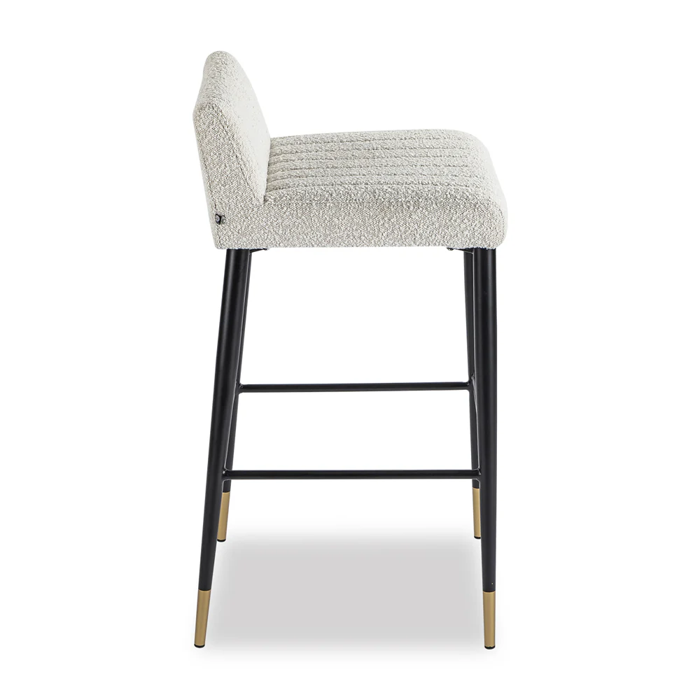Liang & Eimil Coltrane Bar Stool with Boucle Sand Fabric - Image 3