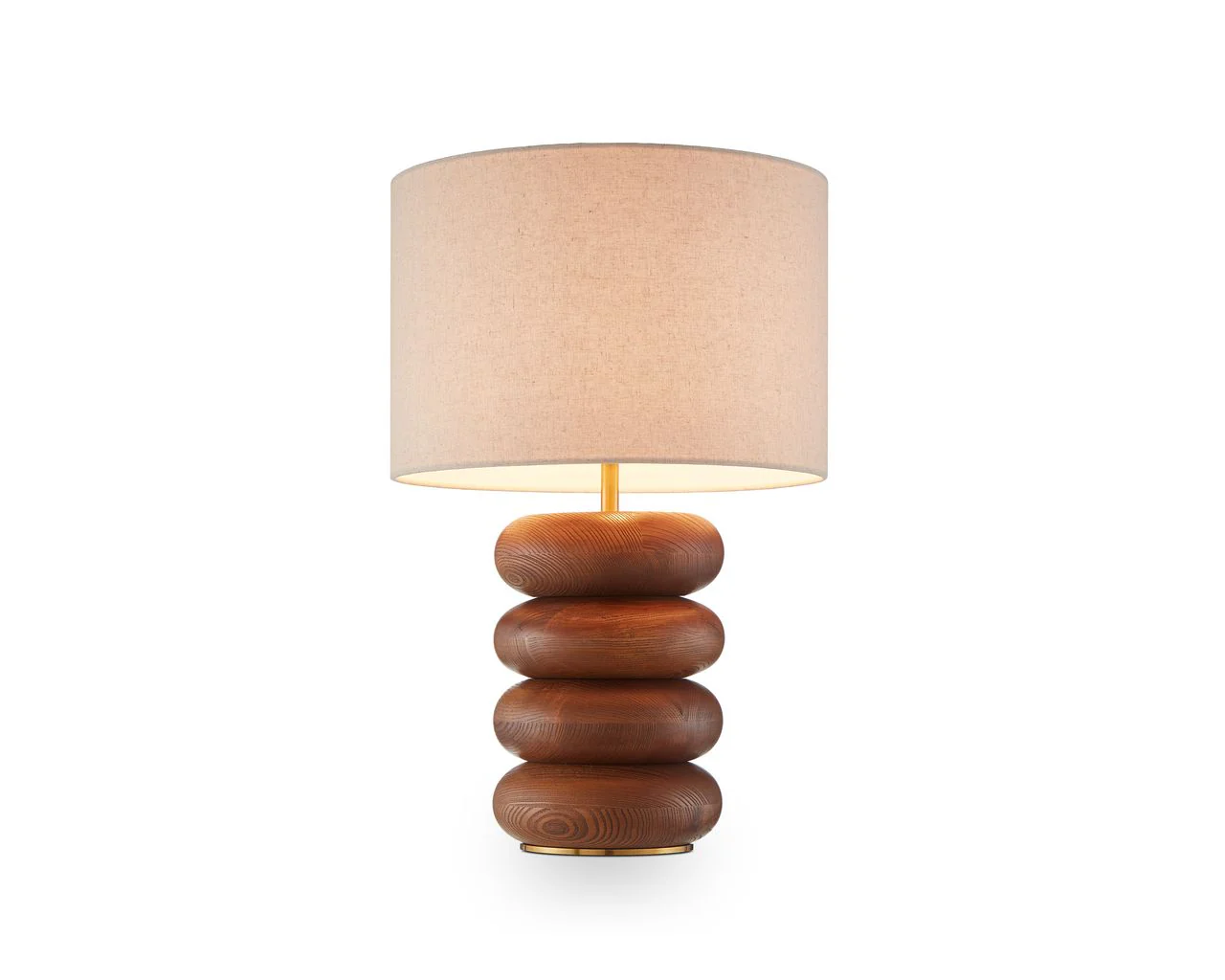 Liang & Eimil Dalt Table Lamp - Mid Brown Oak and Beige Linen Shade - Image 2