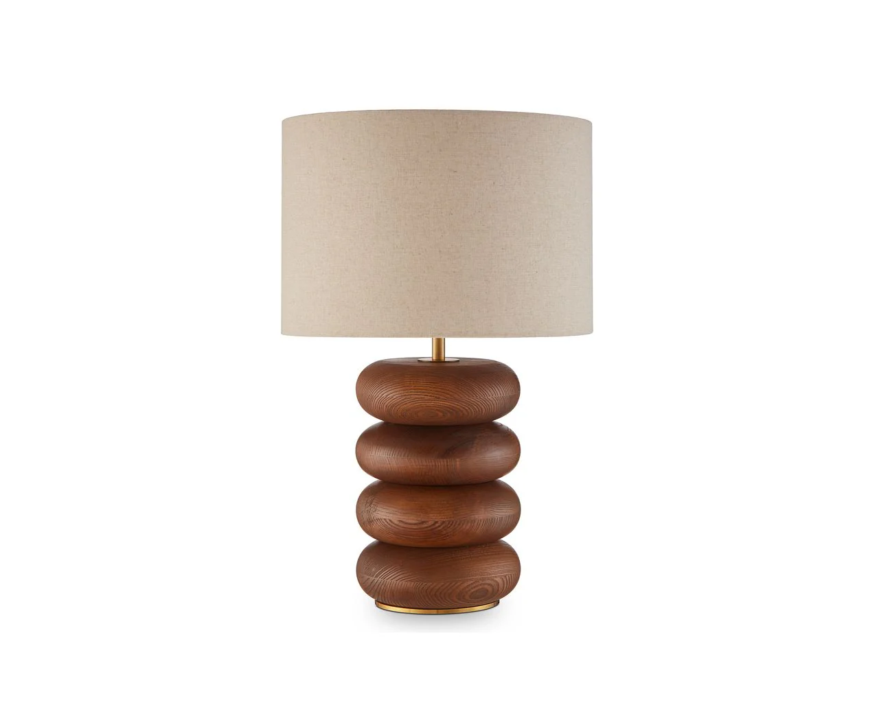 Liang & Eimil Dalt Table Lamp - Mid Brown Oak and Beige Linen Shade - Image 3