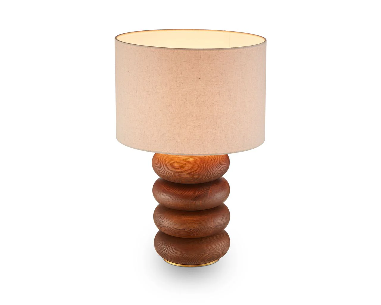 Liang & Eimil Dalt Table Lamp - Mid Brown Oak and Beige Linen Shade - Image 4
