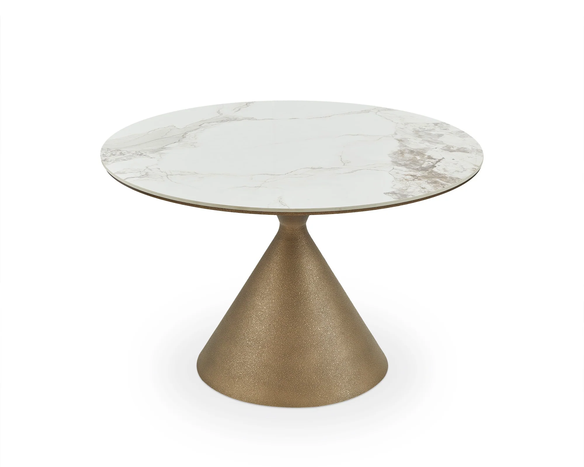 Liang & Eimil Ditta Dining Table – White Marble Effect and Antique Gold - Image 2