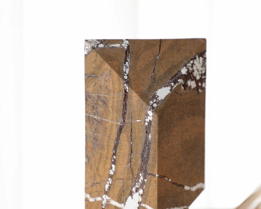 Liang & Eimil Doria Sculpture - Brown Earthy Marble - Image 2