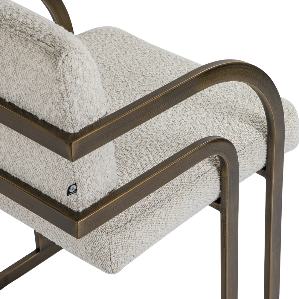 Liang & Eimil Dylan Dining Chair in Boucle Sand Fabric - Image 5