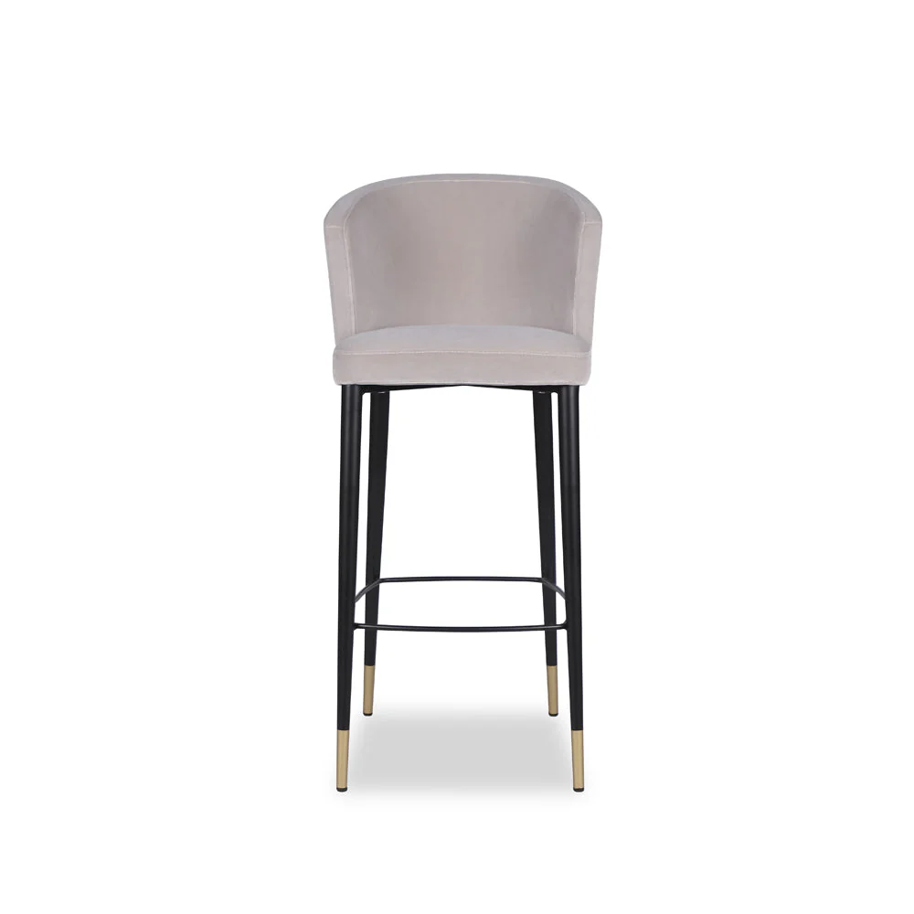 Liang & Eimil Elica Stool in Gainsborough Dorian Grey Velvet - Excess Stock