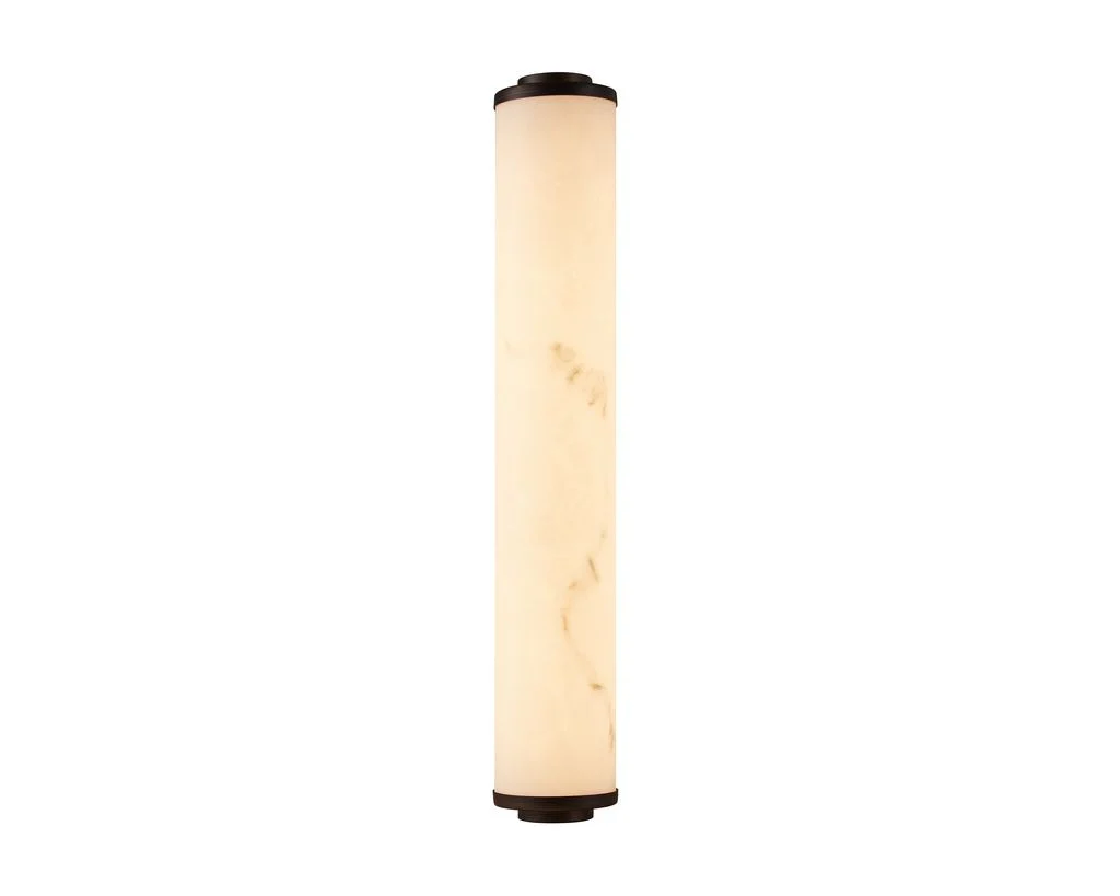 Liang & Eimil Fento IP44 Wall Lamp - Antique Bronze and Alabaster Effect - Large - Image 3