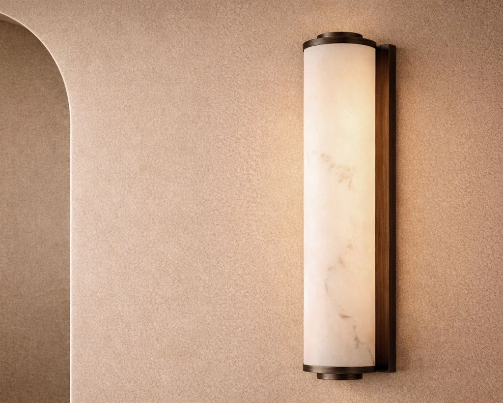 Liang & Eimil Fento IP44 Wall Lamp - Antique Bronze and Alabaster Effect - Large - Image 7
