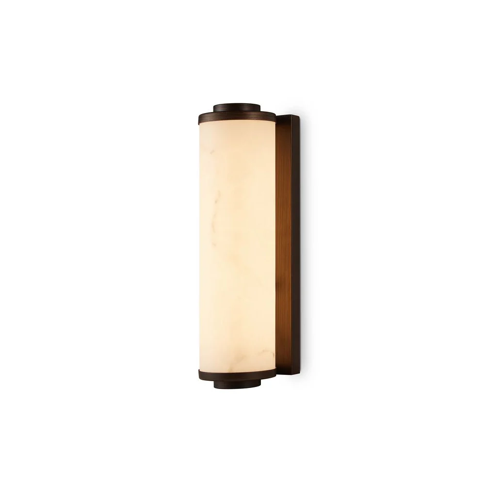 Liang & Eimil Fento IP44 Wall Lamp - Antique Bronze and Alabaster Effect - Small - Image 2