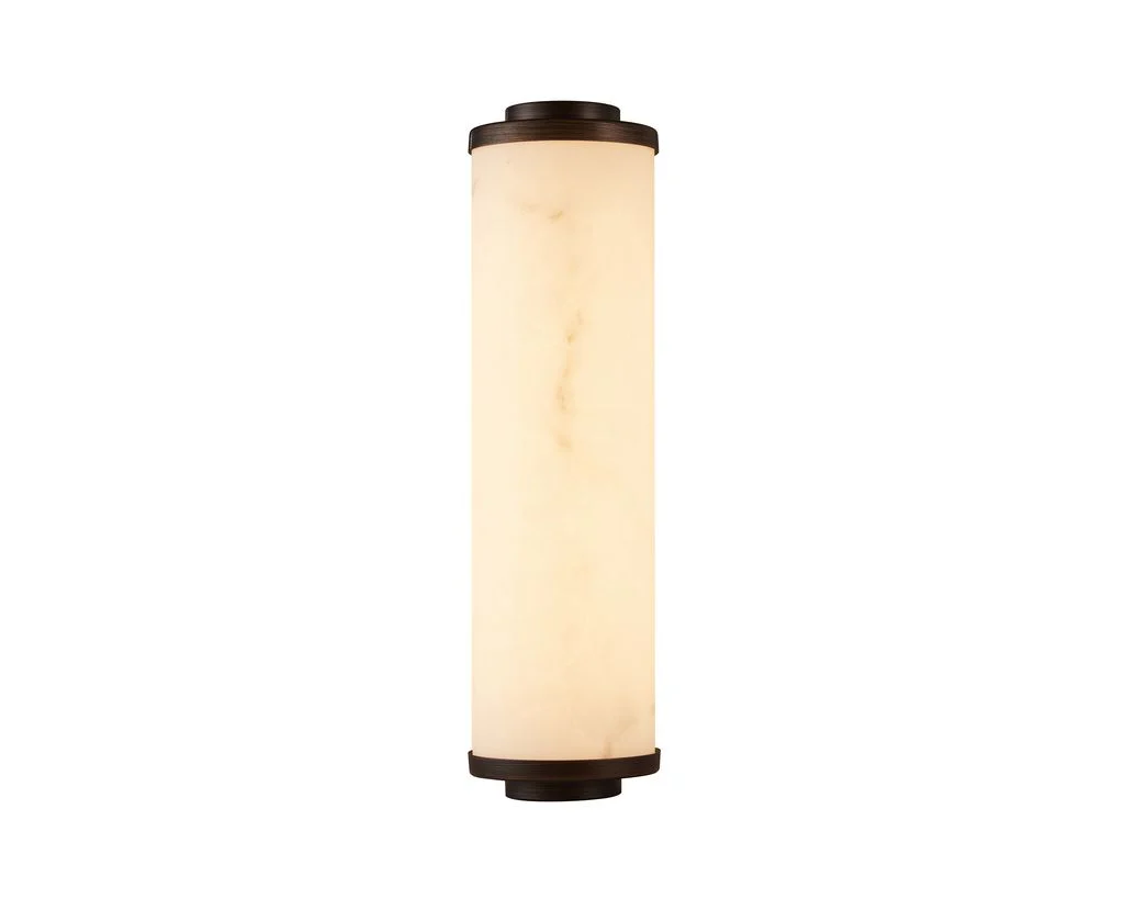 Liang & Eimil Fento IP44 Wall Lamp - Antique Bronze and Alabaster Effect - Small - Image 3