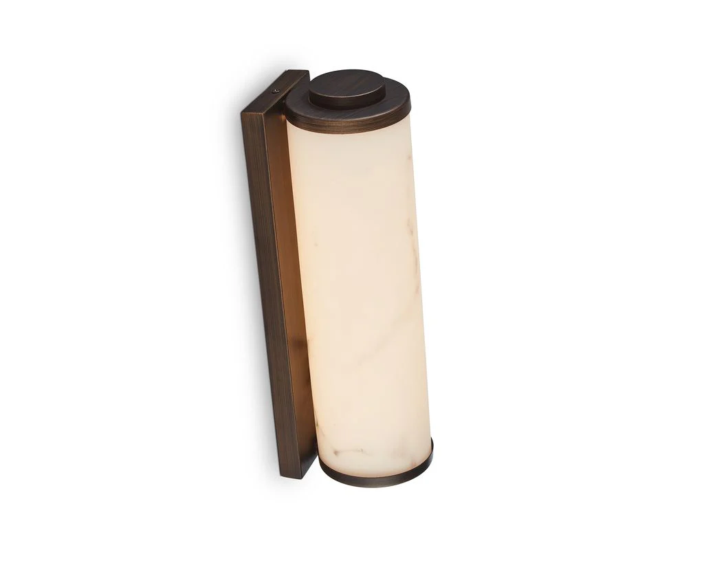 Liang & Eimil Fento IP44 Wall Lamp - Antique Bronze and Alabaster Effect - Small - Image 4