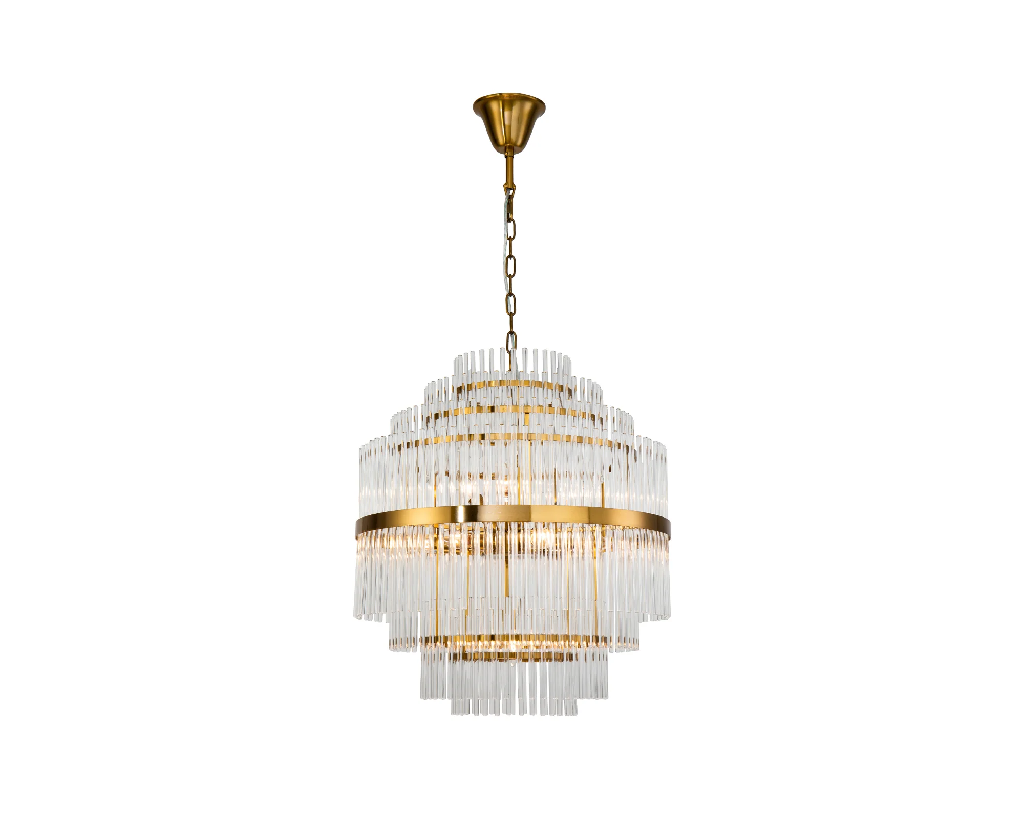 Liang & Eimil Gem Pendant Lamp with Brass Finish and Clear Glass Rods - Image 3