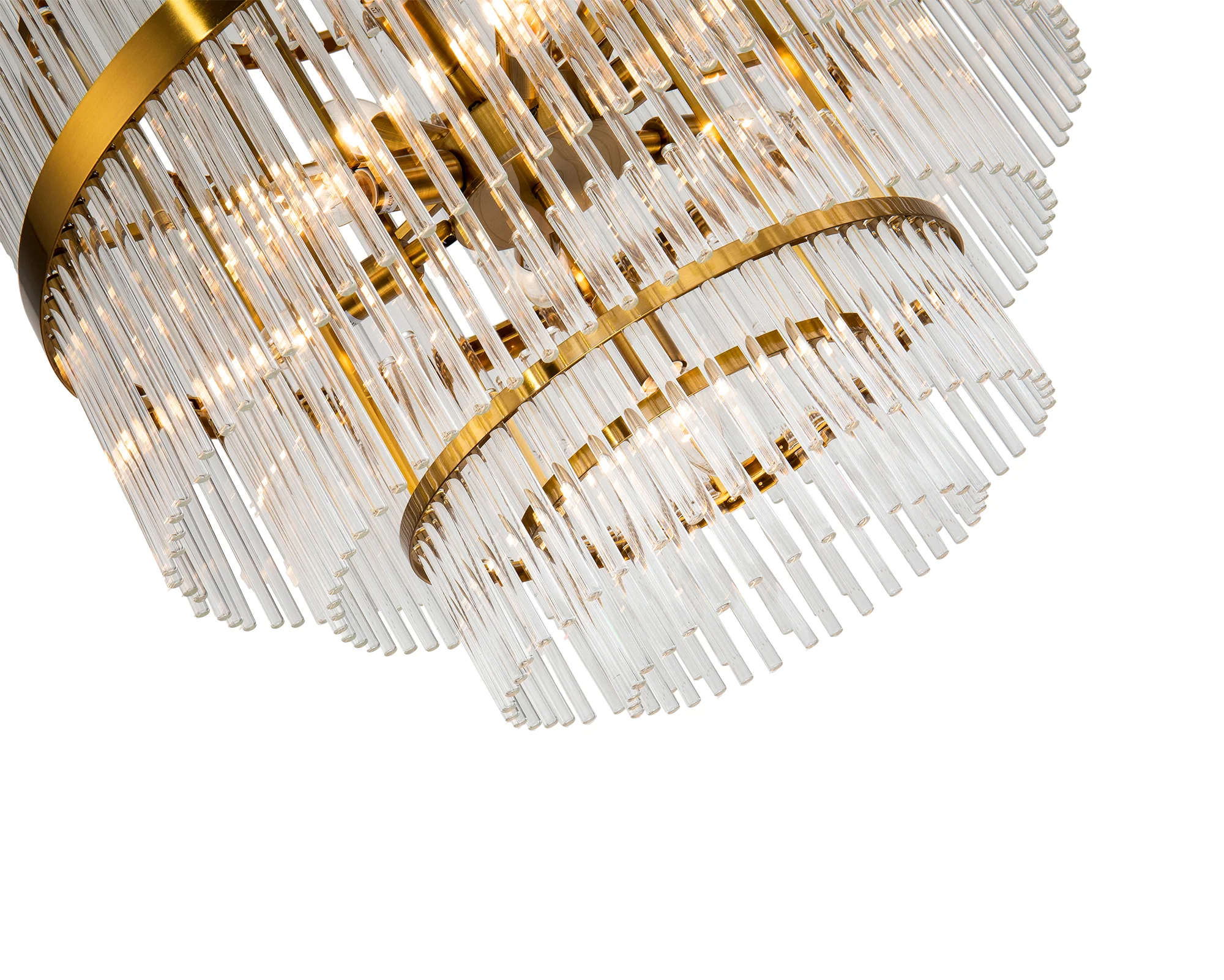 Liang & Eimil Gem Pendant Lamp with Brass Finish and Clear Glass Rods - Image 4
