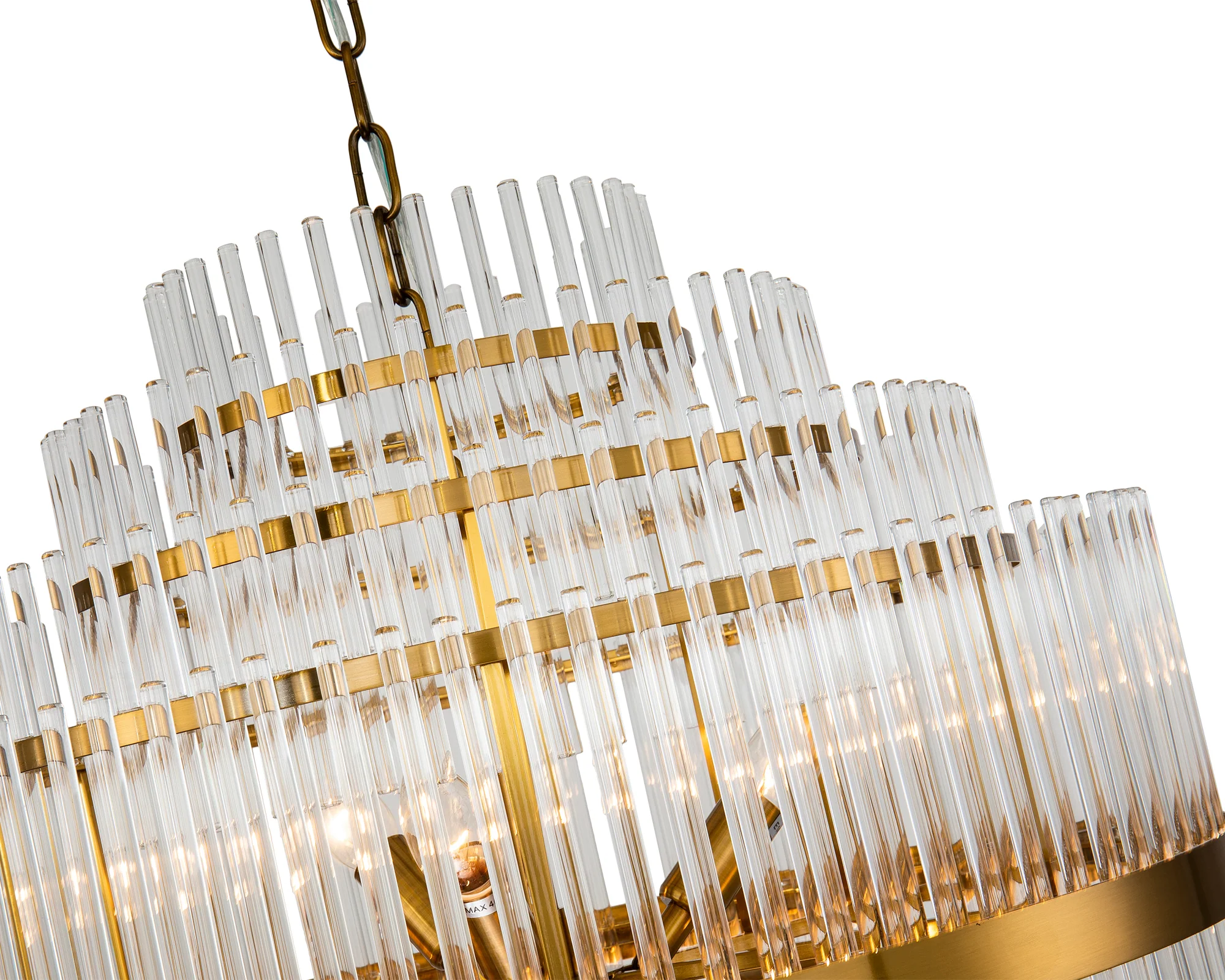Liang & Eimil Gem Pendant Lamp with Brass Finish and Clear Glass Rods - Image 5