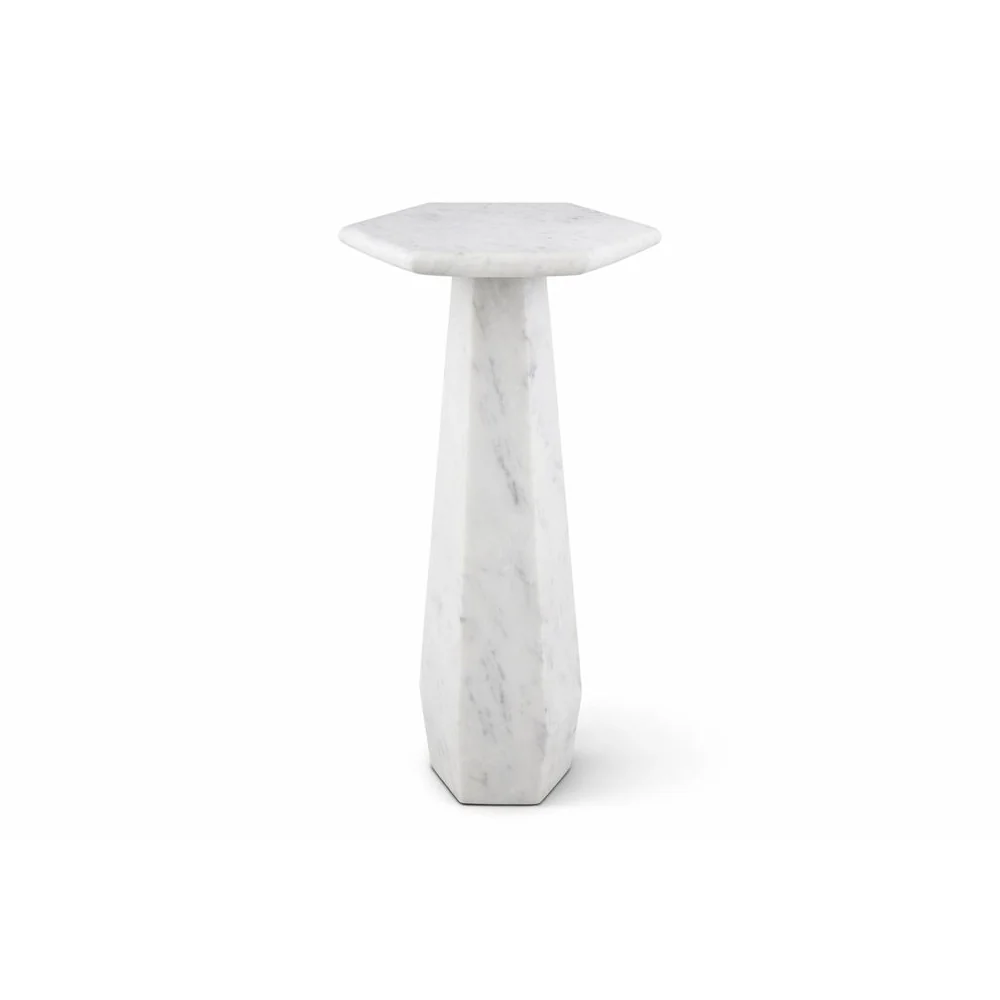 Liang & Eimil Hexagon Side Table - White Lady Marble