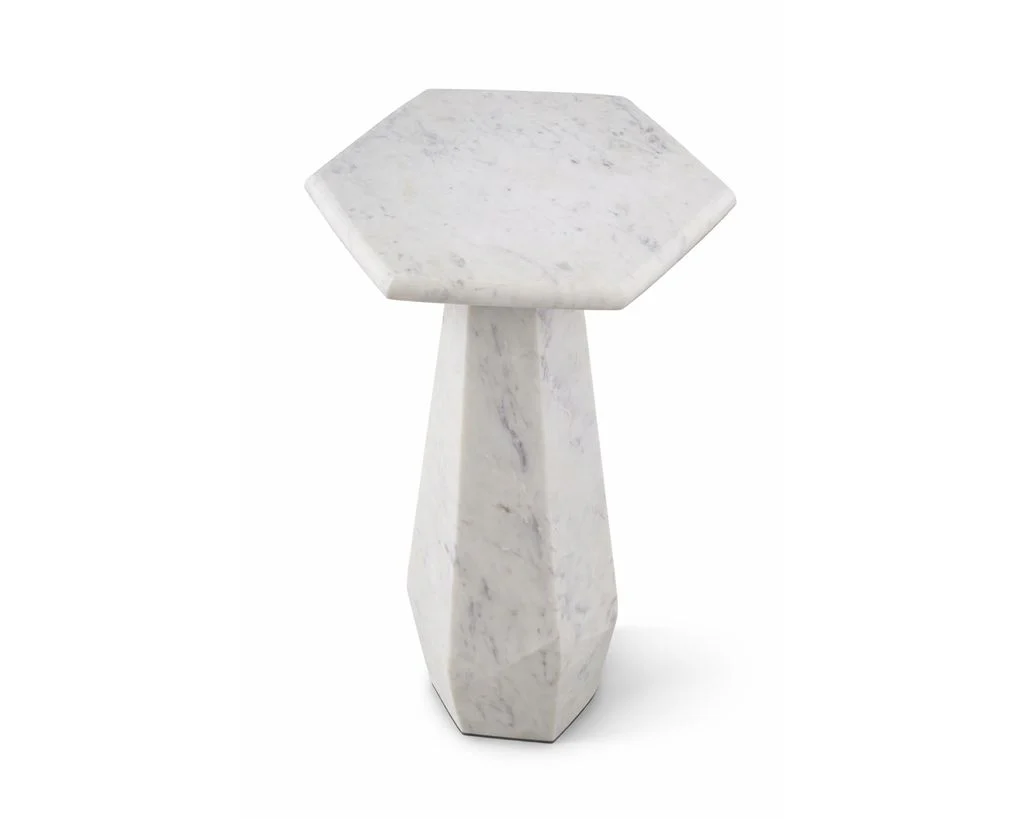 Liang & Eimil Hexagon Side Table - White Lady Marble - Image 3