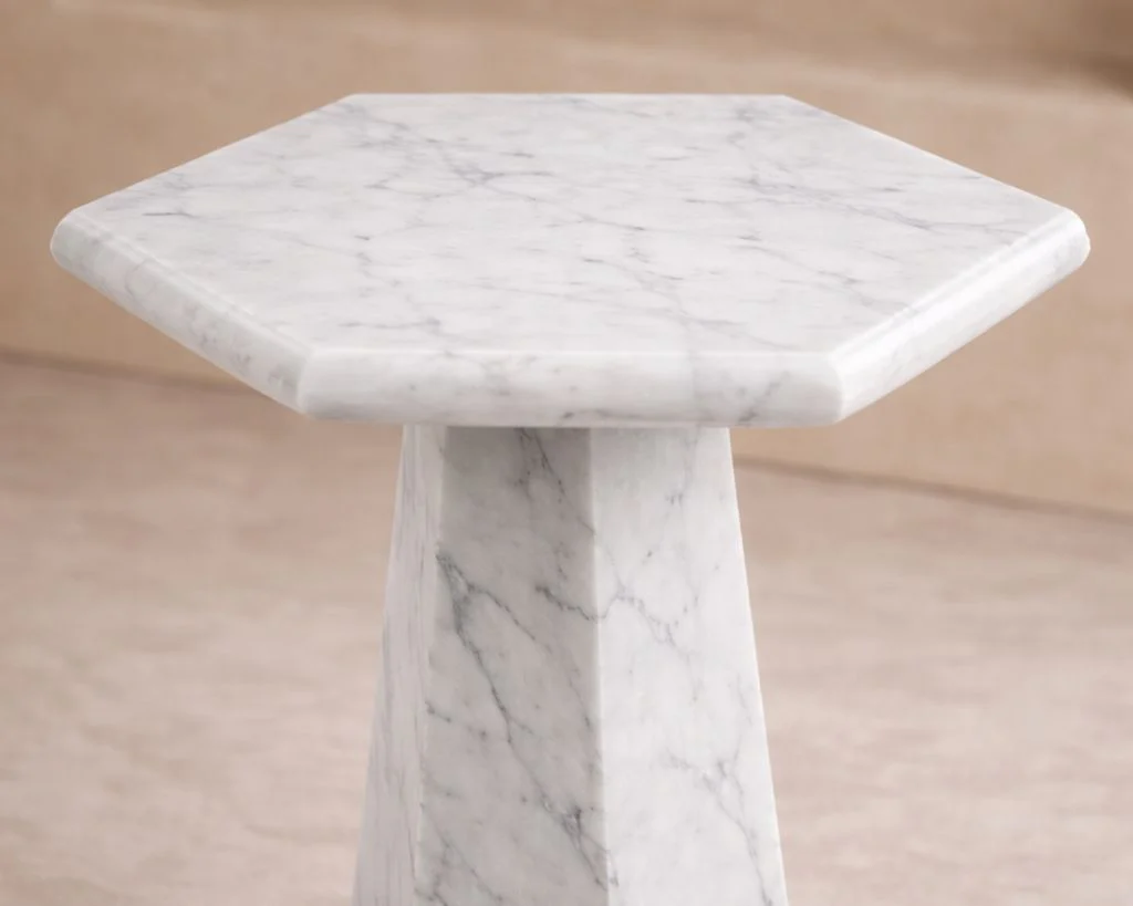 Liang & Eimil Hexagon Side Table - White Lady Marble - Image 6