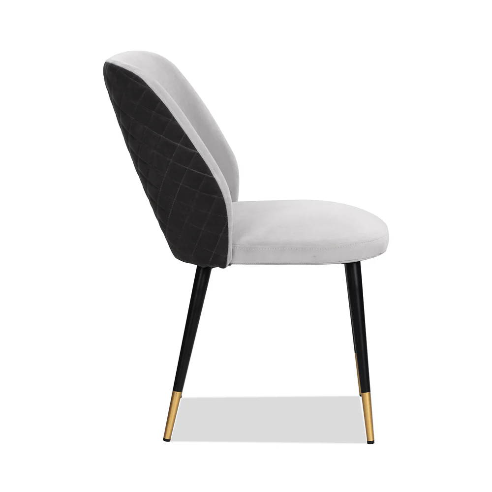 Liang & Eimil Jagger Dining Chair with Kaster Light Grey & Slate Velvet (Set of 2) - Image 4