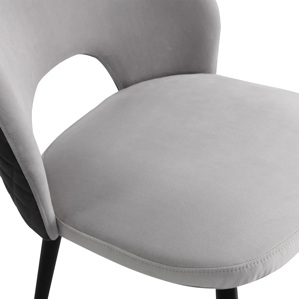 Liang & Eimil Jagger Dining Chair with Kaster Light Grey & Slate Velvet (Set of 2) - Image 5
