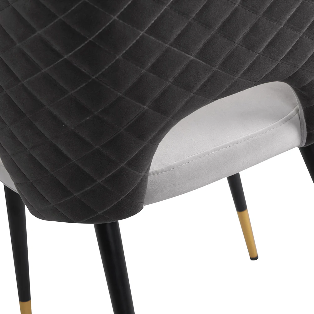 Liang & Eimil Jagger Dining Chair with Kaster Light Grey & Slate Velvet (Set of 2) - Image 6