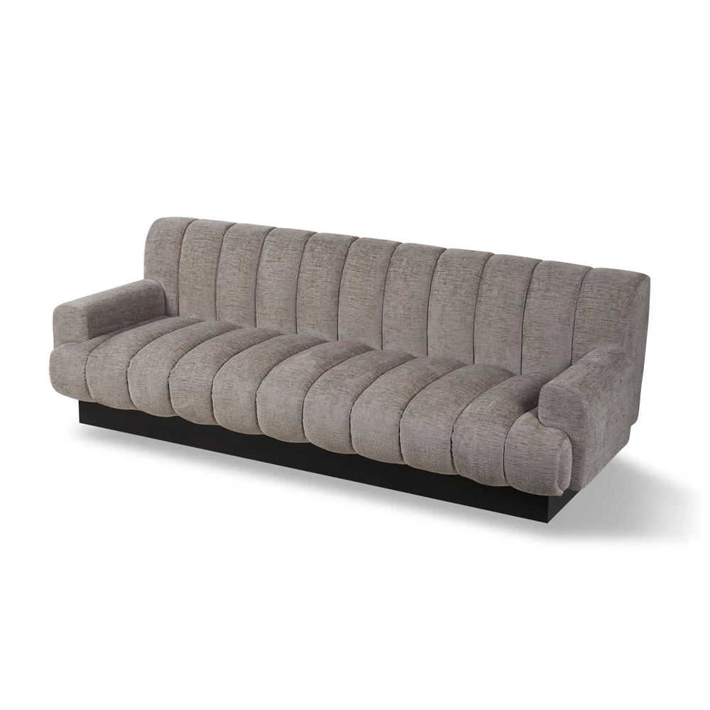 Liang & Eimil Keiron Sofa in Grey Chenille and Matt Black - Image 2