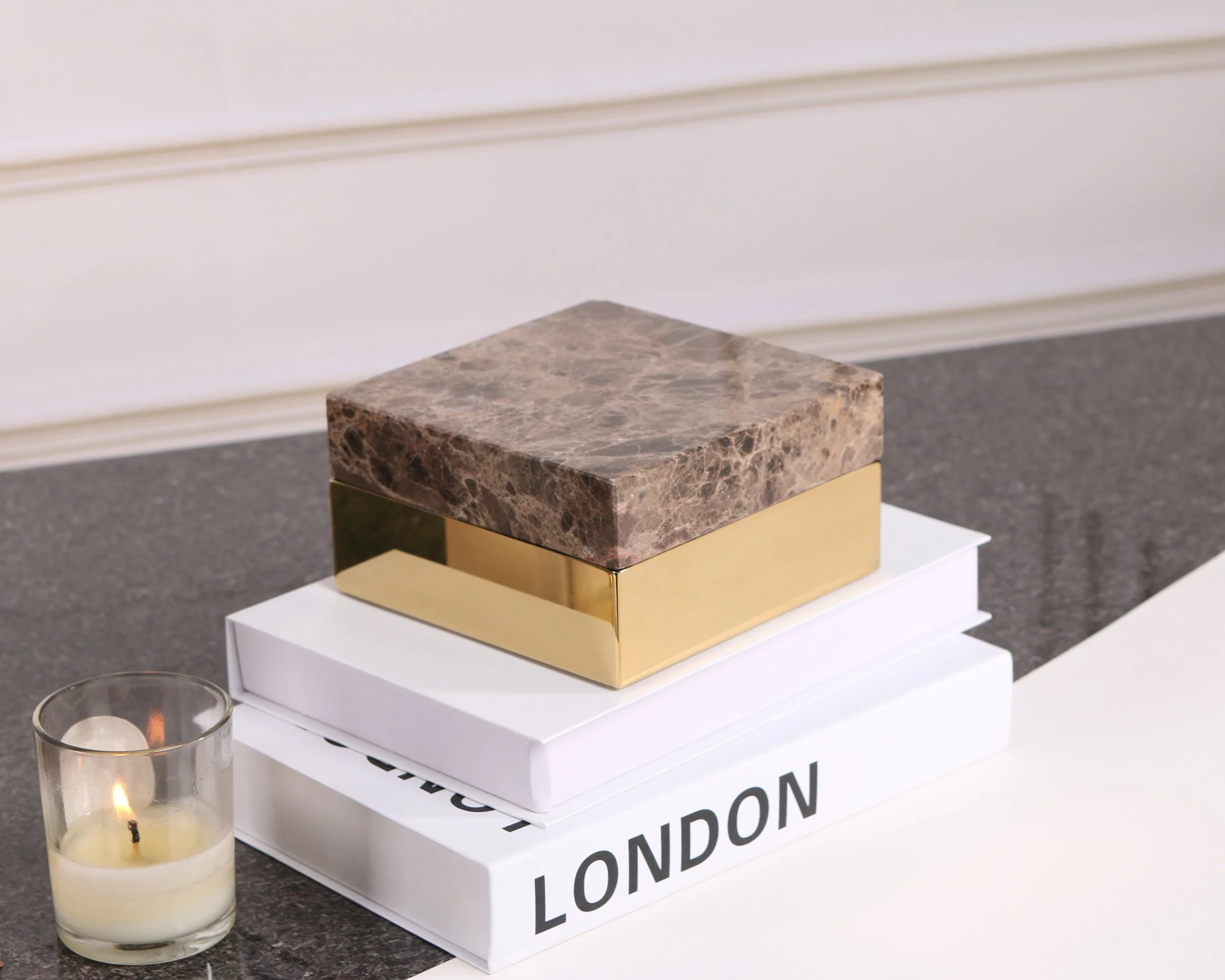 Liang & Eimil Lina Storage Box – Coffee and Gold - Image 3