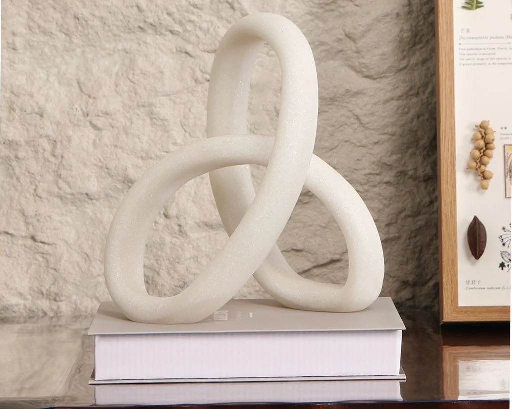 Liang & Eimil Loop Sculpture - White Marble Effect - Image 10