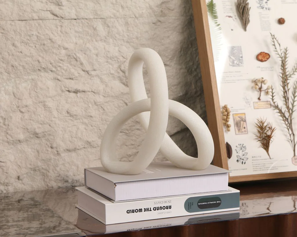 Liang & Eimil Loop Sculpture - White Marble Effect - Image 11