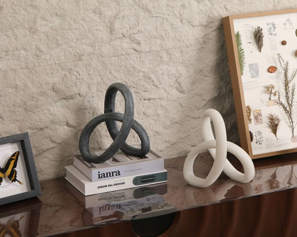 Liang & Eimil Loop Sculpture - White Marble Effect - Image 12
