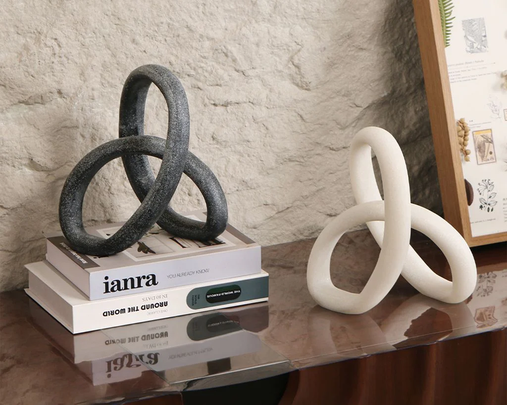 Liang & Eimil Loop Sculpture - White Marble Effect - Image 6