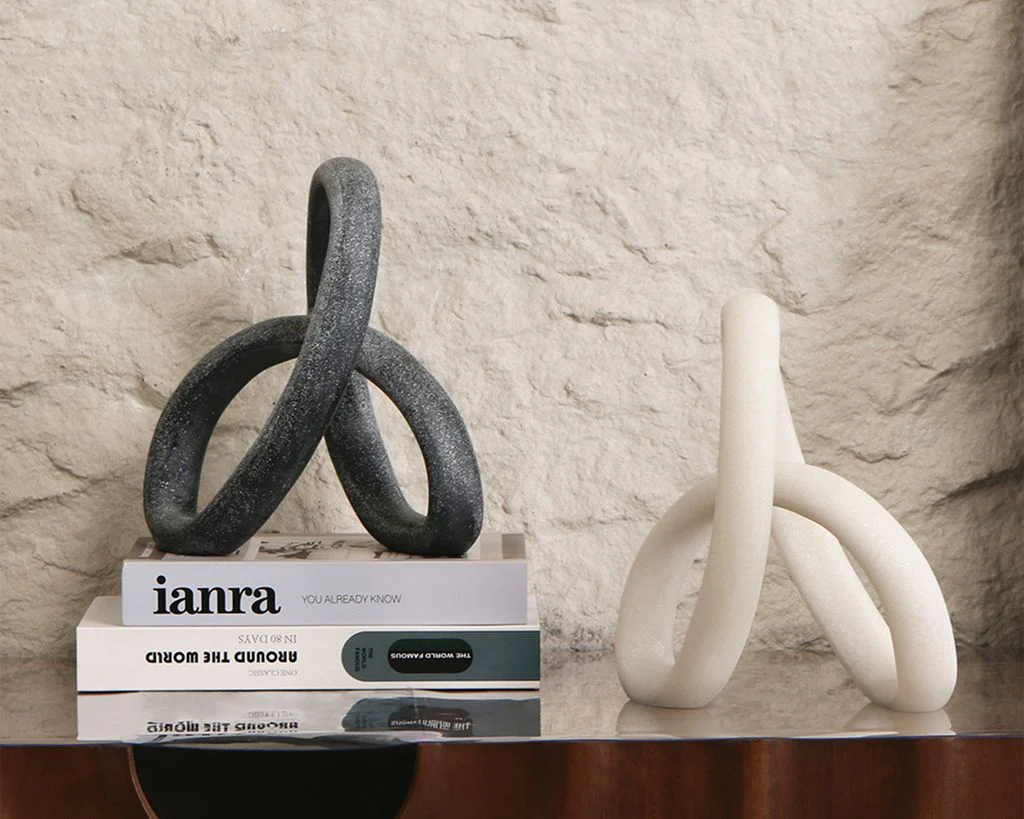 Liang & Eimil Loop Sculpture - White Marble Effect - Image 7