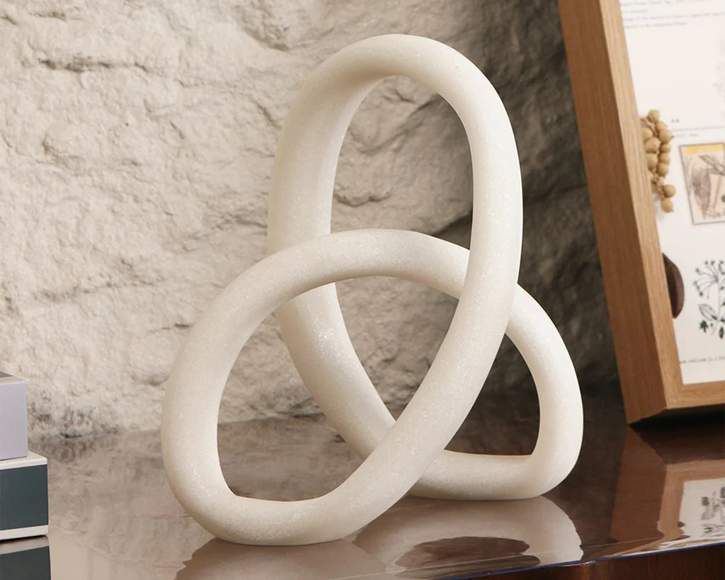 Liang & Eimil Loop Sculpture - White Marble Effect - Image 8