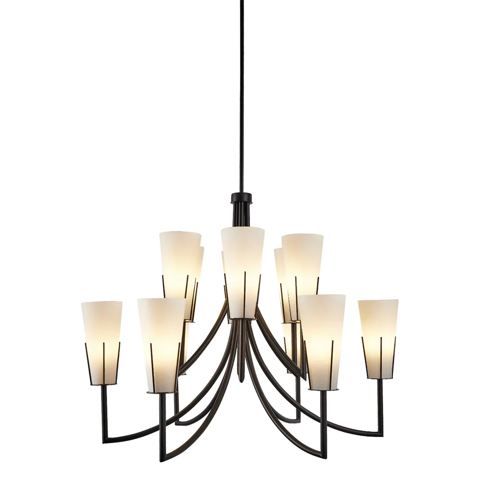 Liang & Eimil Magestic Chandelier in Black Metal and White Glass - Image 2