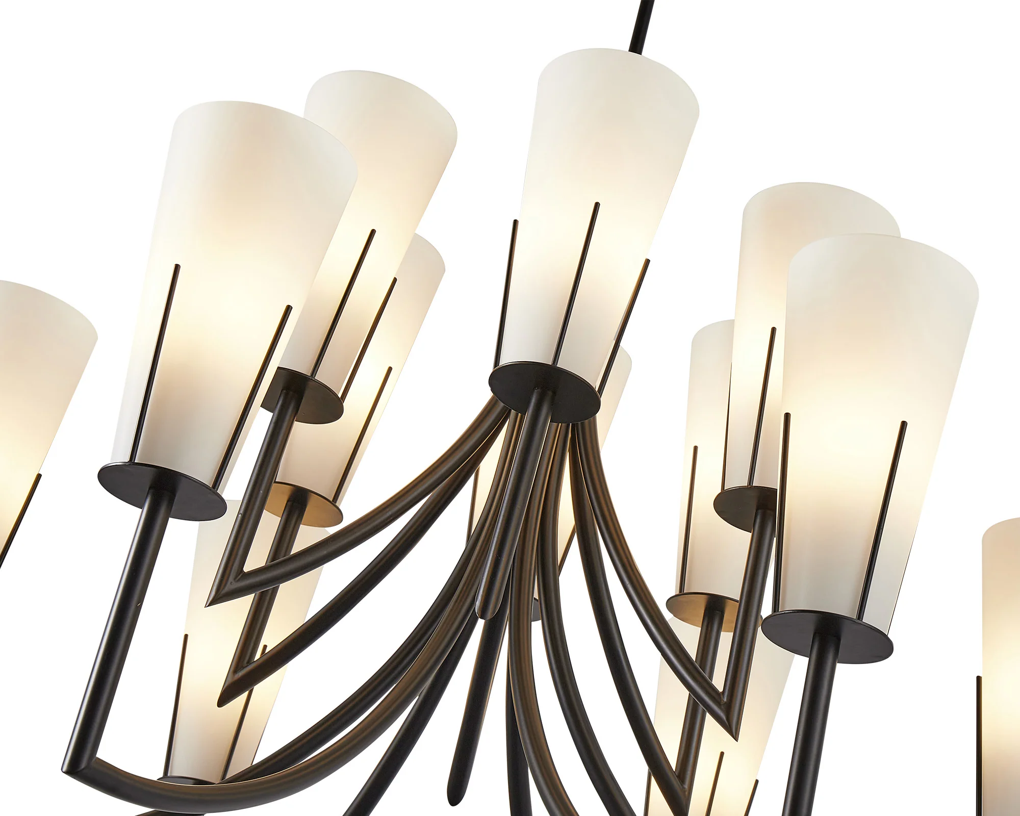 Liang & Eimil Magestic Chandelier in Black Metal and White Glass - Image 4