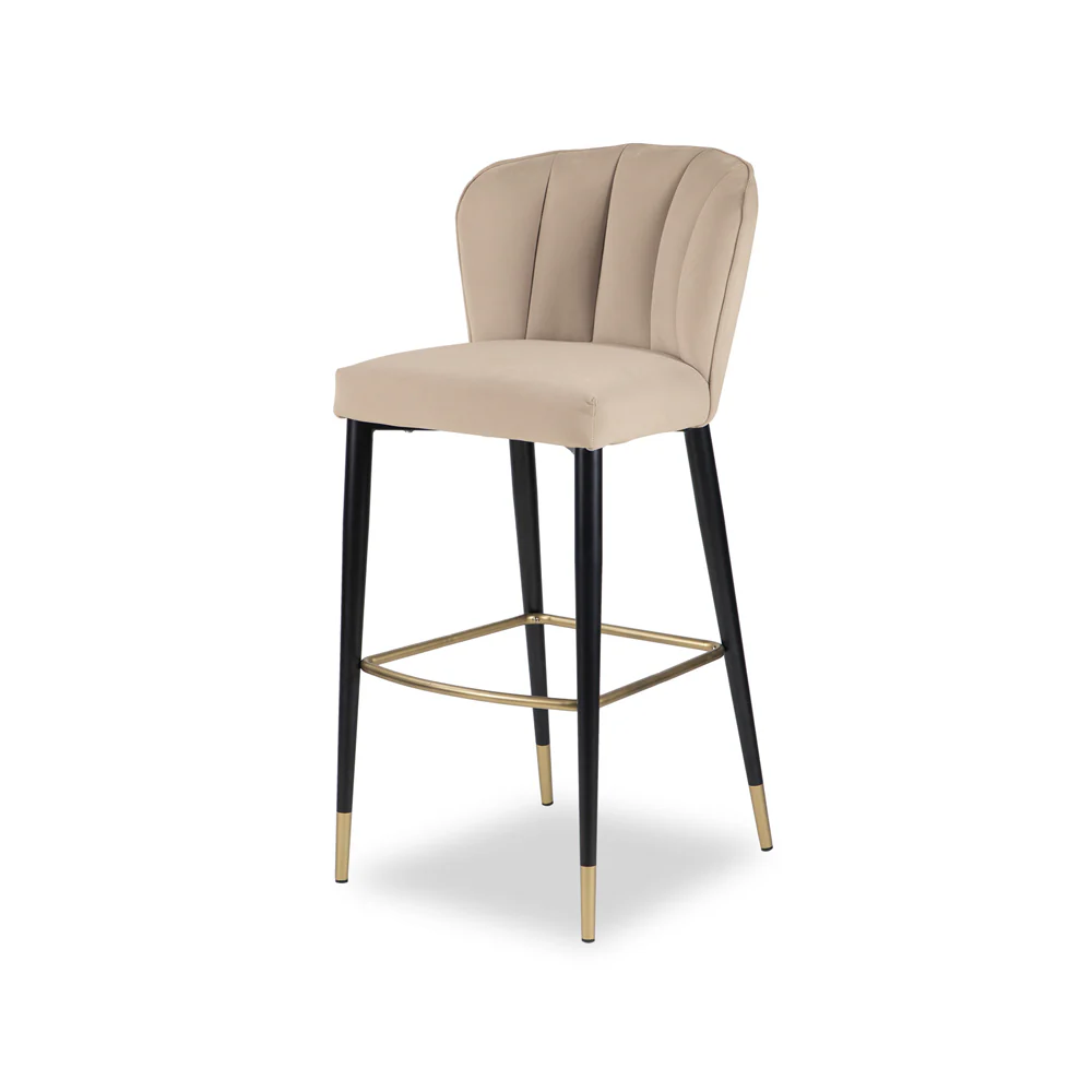 Liang & Eimil Maya Bar Stool with Toscana Latte Velvet - Image 2