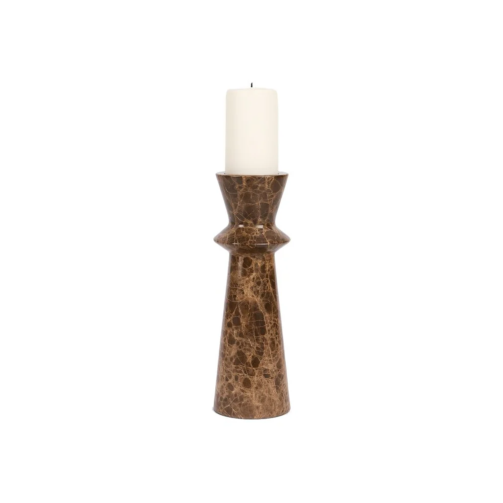 Liang & Eimil Melora Candle Holder – Dark Brown Marble