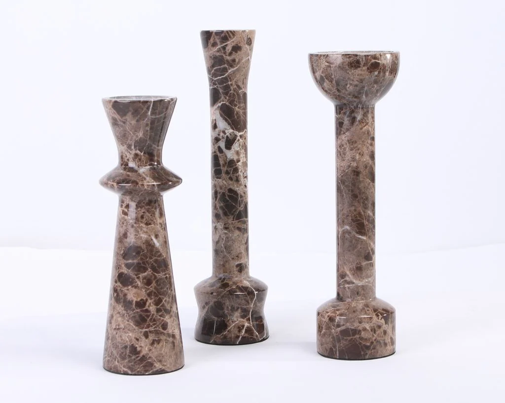 Liang & Eimil Melora Candle Holder – Dark Brown Marble - Image 4