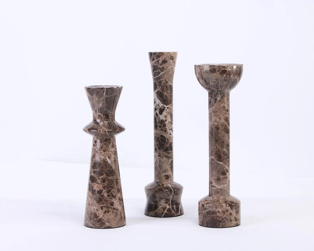 Liang & Eimil Melora Candle Holder – Dark Brown Marble - Image 5