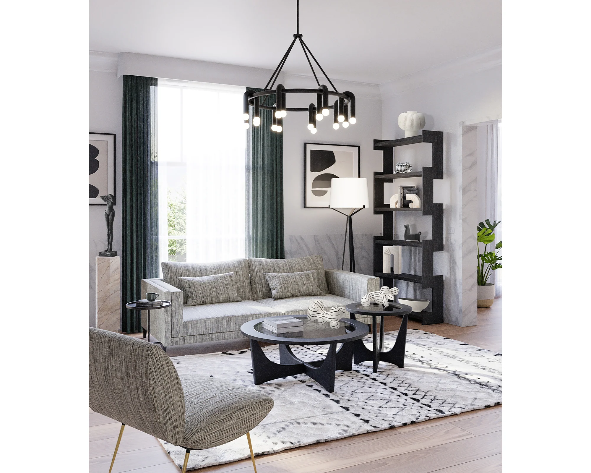 Liang & Eimil Melt 2 Pendant Lamp in Matt Black - Image 6