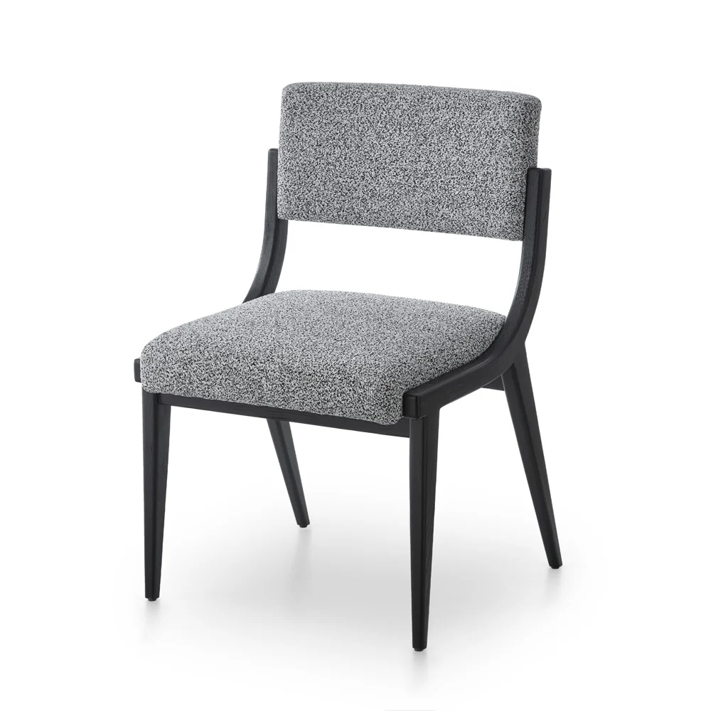Liang & Eimil Miami Dining Chair in Cordoba Speckle Grey and Matt Black - Image 2