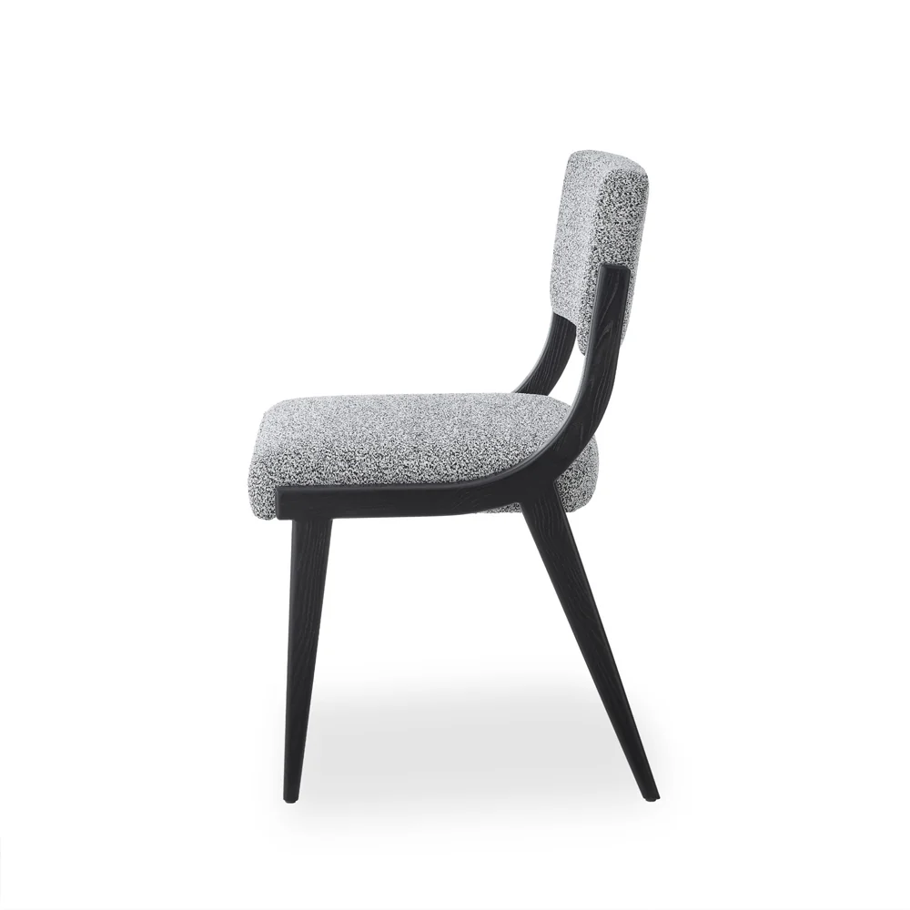 Liang & Eimil Miami Dining Chair in Cordoba Speckle Grey and Matt Black - Image 3