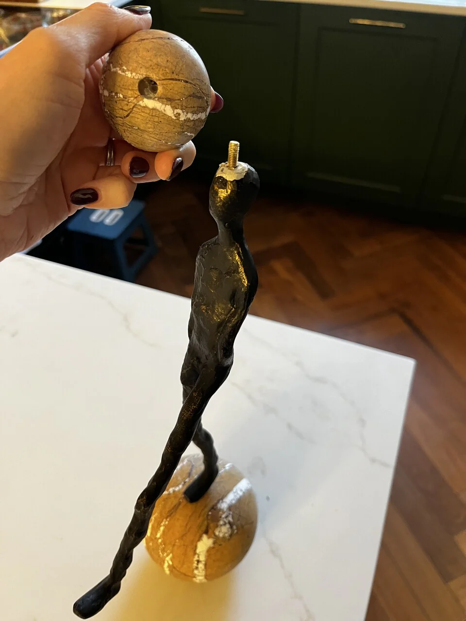 Liang & Eimil Motus Sculpture – Dark Bronze/Marble – Second - Image 4