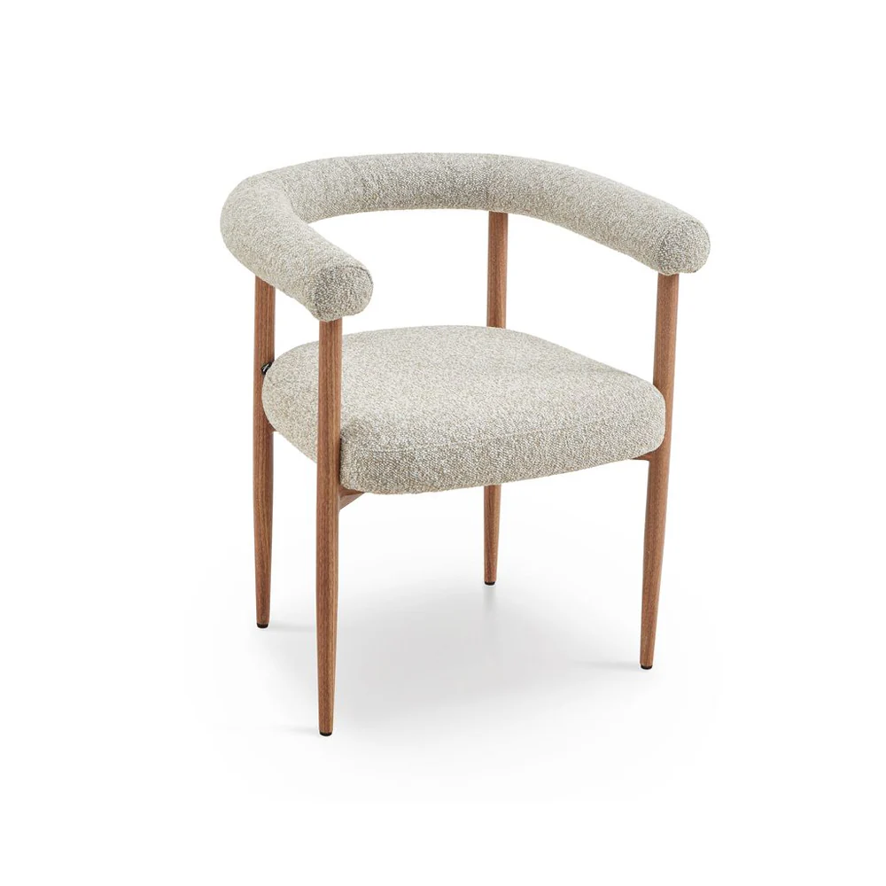 Liang & Eimil Nantes Outdoor Dining Chair – Lima Beige & Walnut (CRIB 5) - Image 2