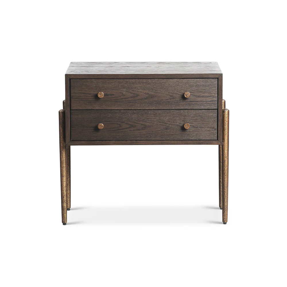 Liang & Eimil Nella Bedside Table – Brushed Brown & Hammered Dark Bronze