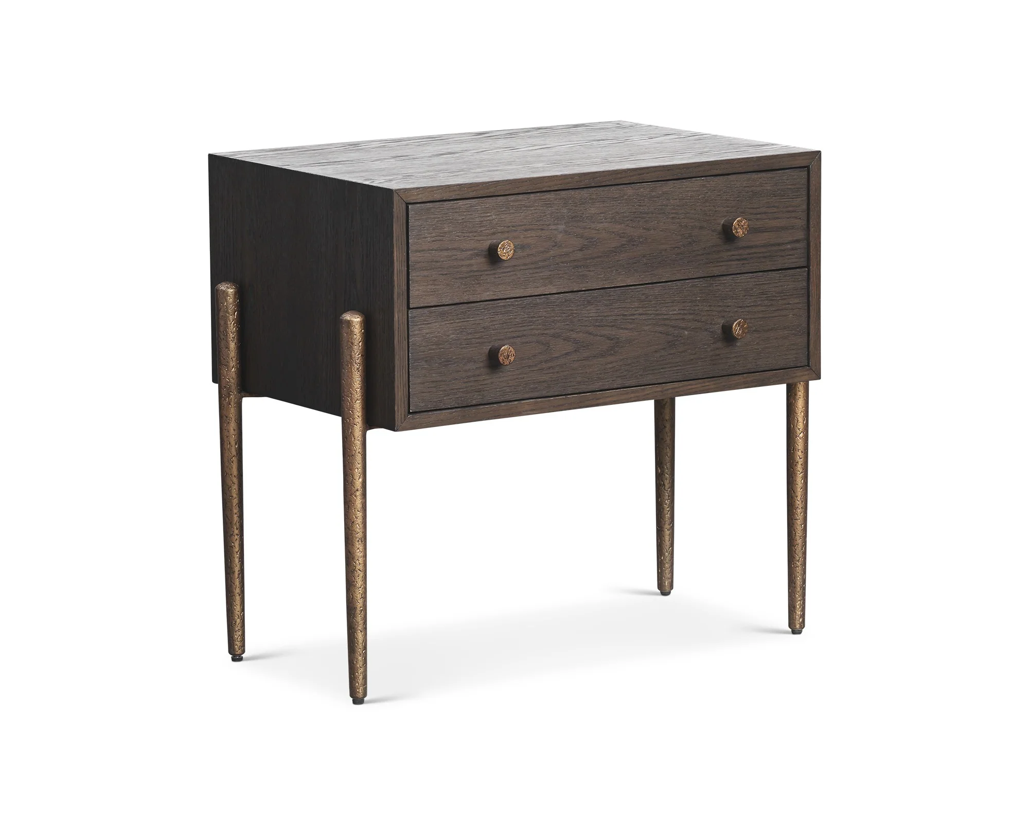 Liang & Eimil Nella Bedside Table – Brushed Brown & Hammered Dark Bronze - Image 2