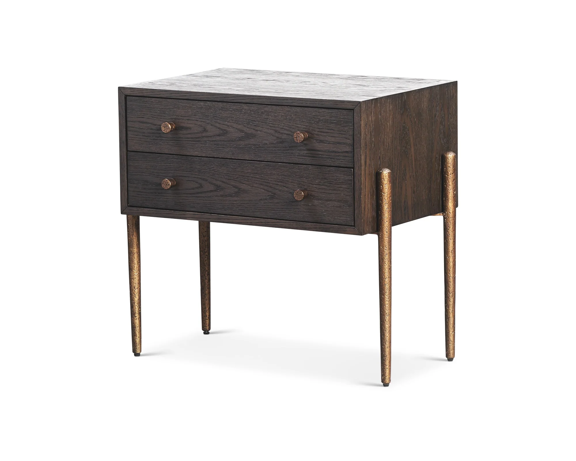 Liang & Eimil Nella Bedside Table – Brushed Brown & Hammered Dark Bronze - Image 3