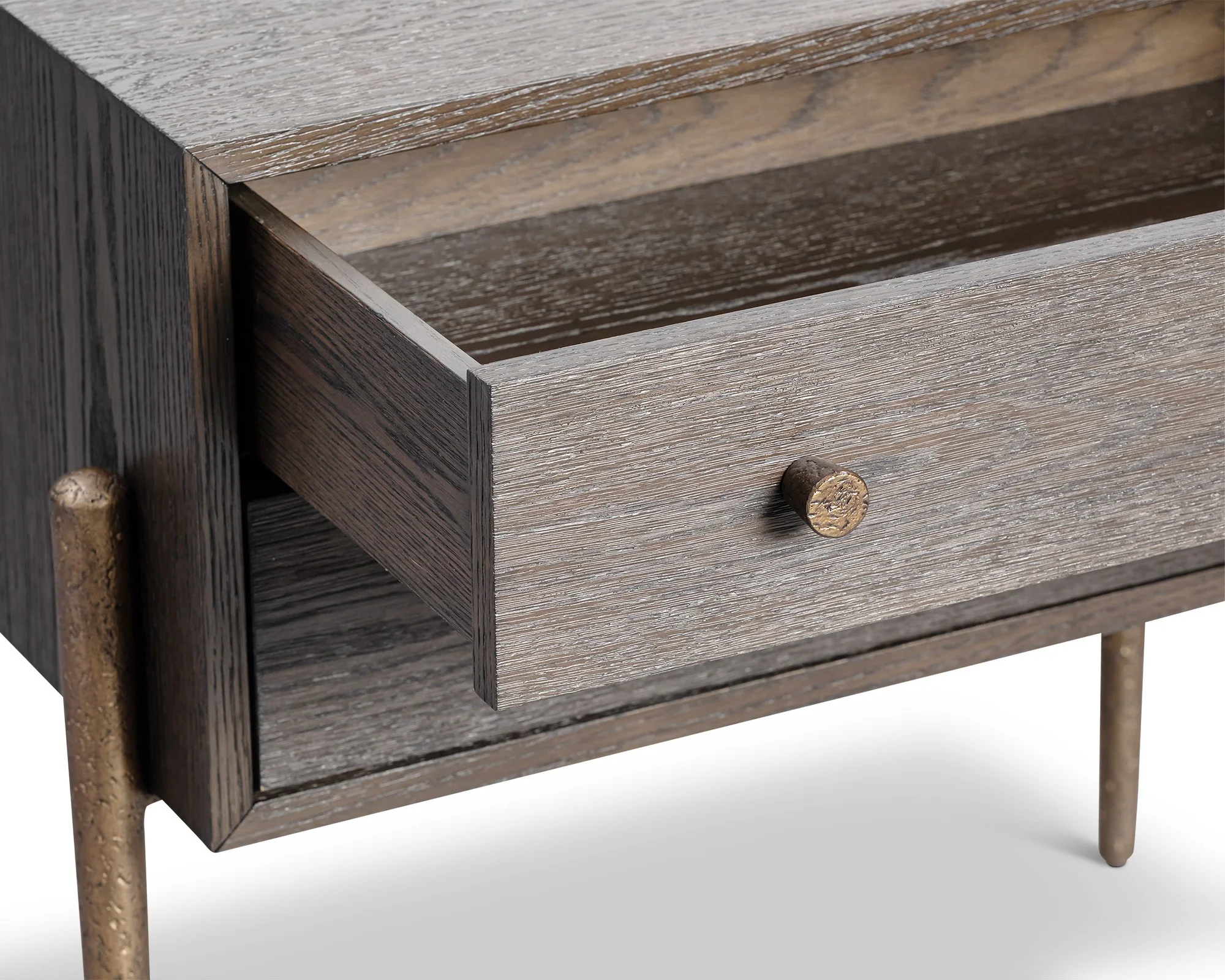 Liang & Eimil Nella Bedside Table – Brushed Brown & Hammered Dark Bronze - Image 5