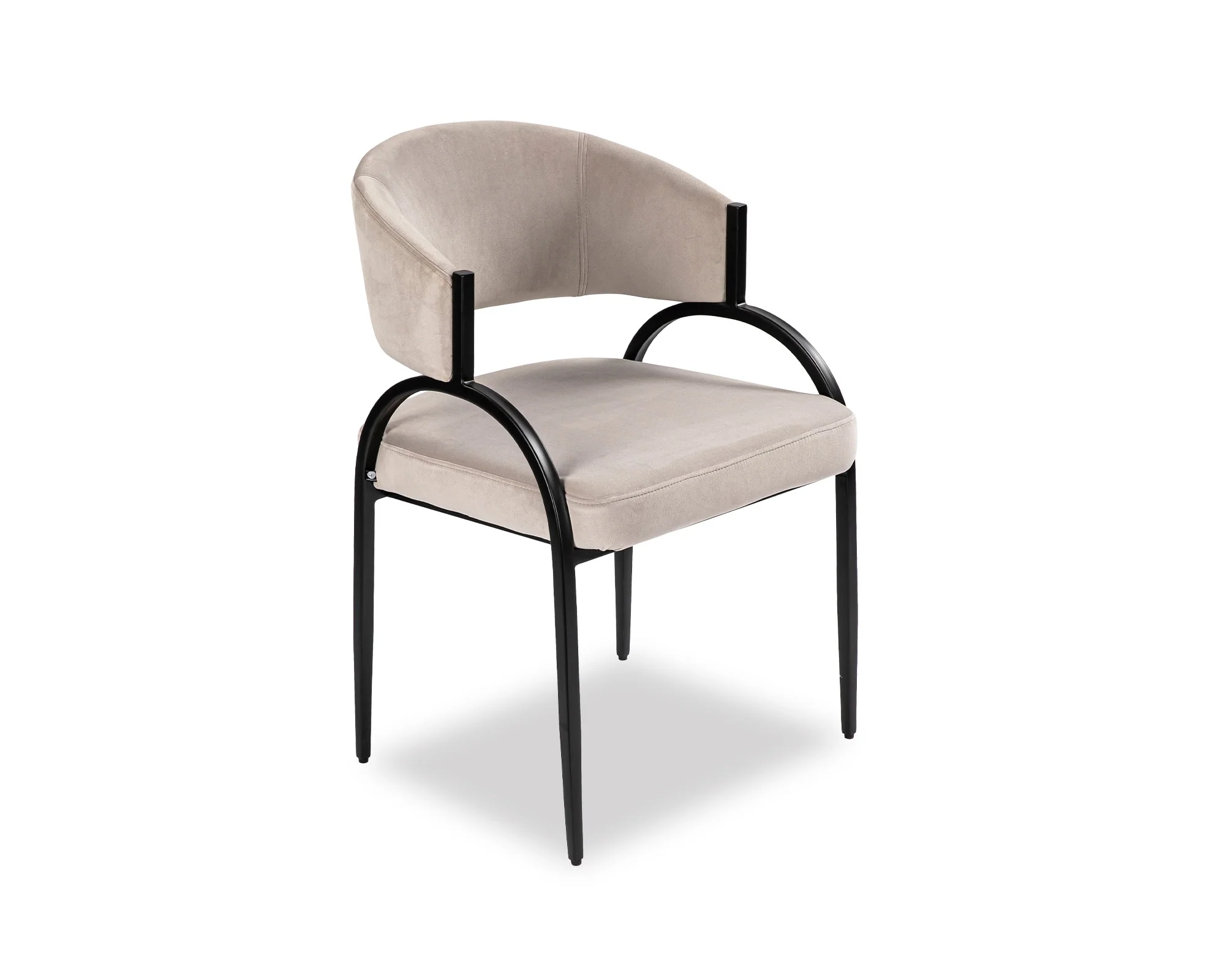 Liang & Eimil Pavilion Dining Chair – Megan Light Grey Velvet - Image 2